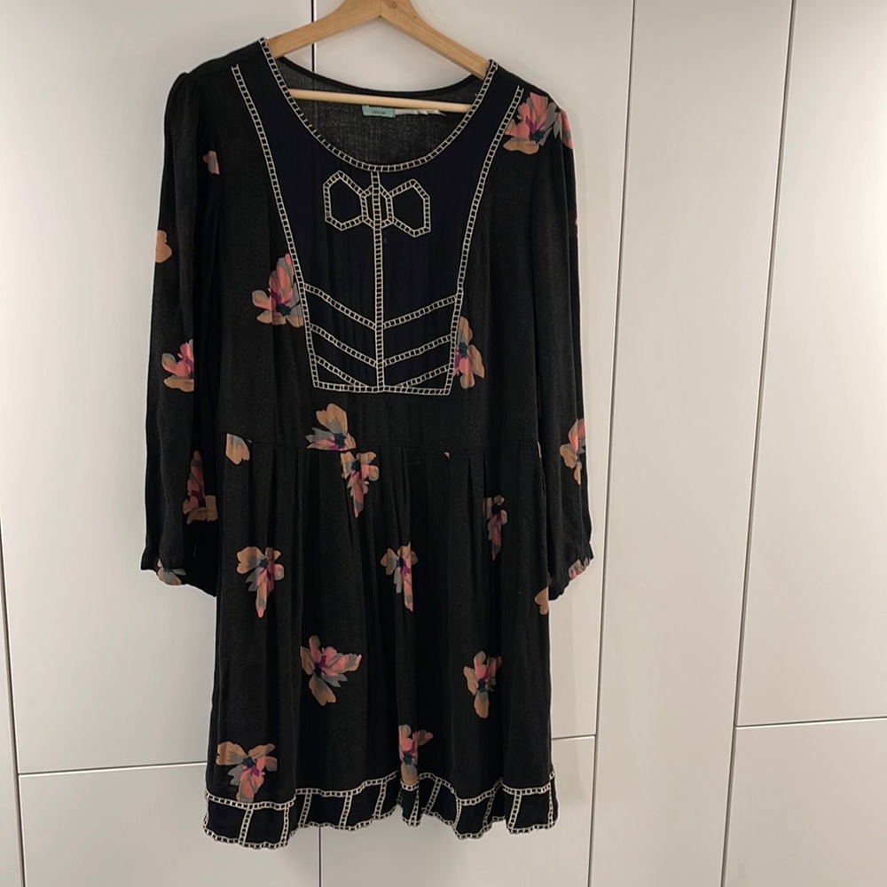 Kimchi Blue Floral Dress with Embroidery Details